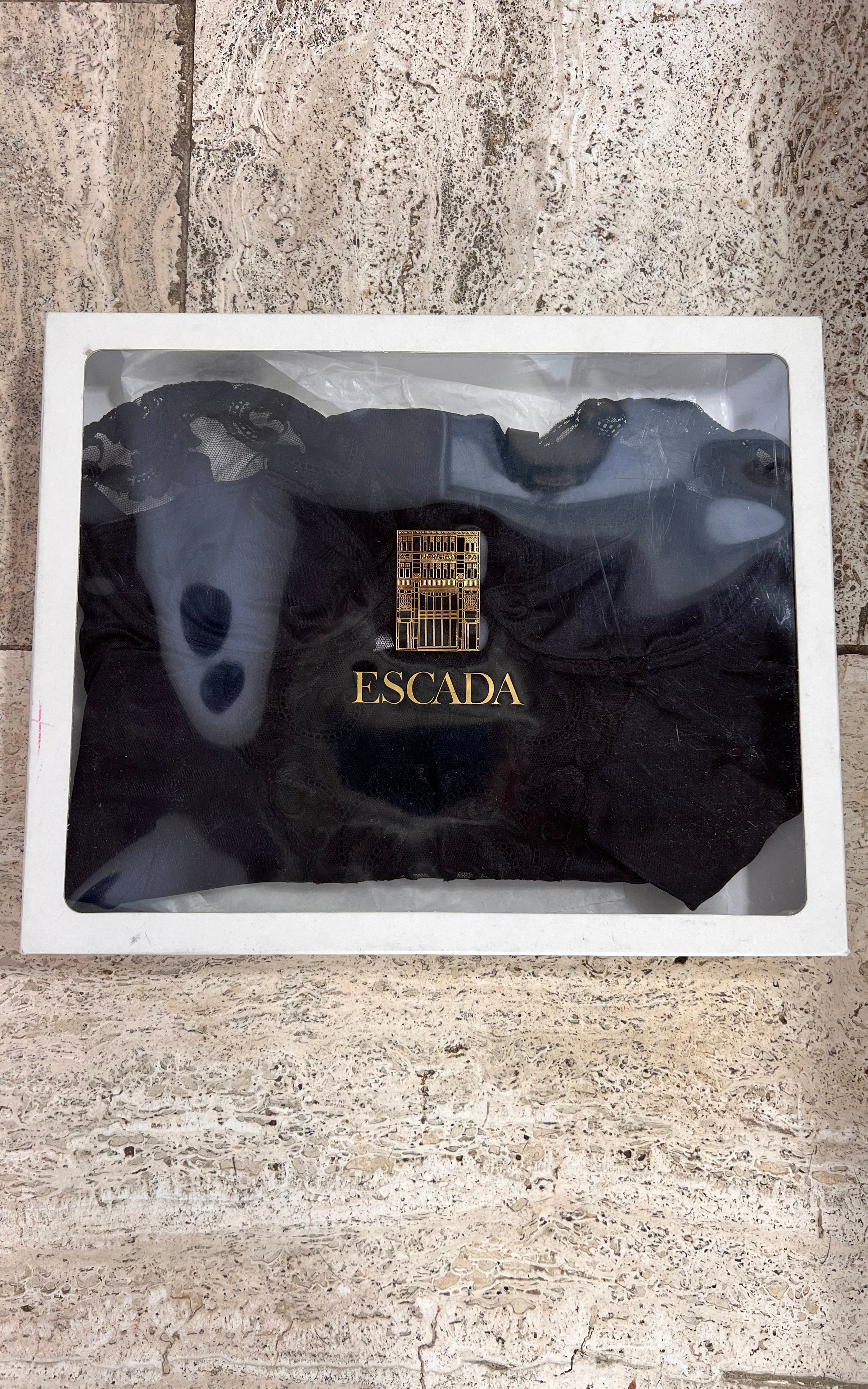 Vintage Escada Black Lace Bodysuit