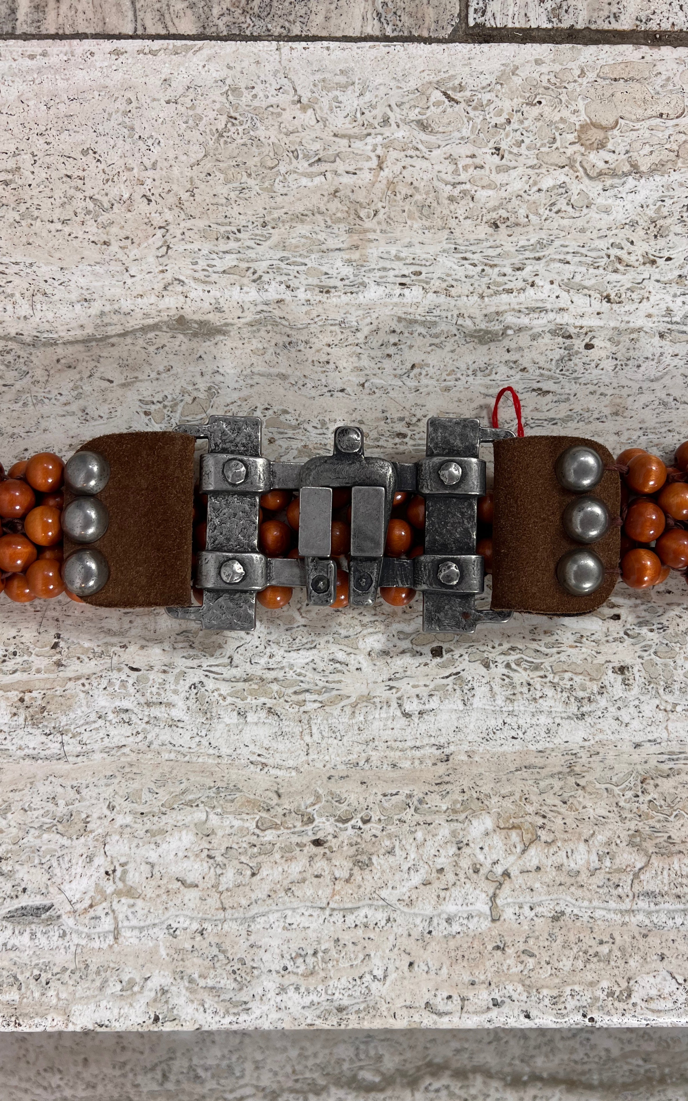 1970s Boho Wooden Bead Belt