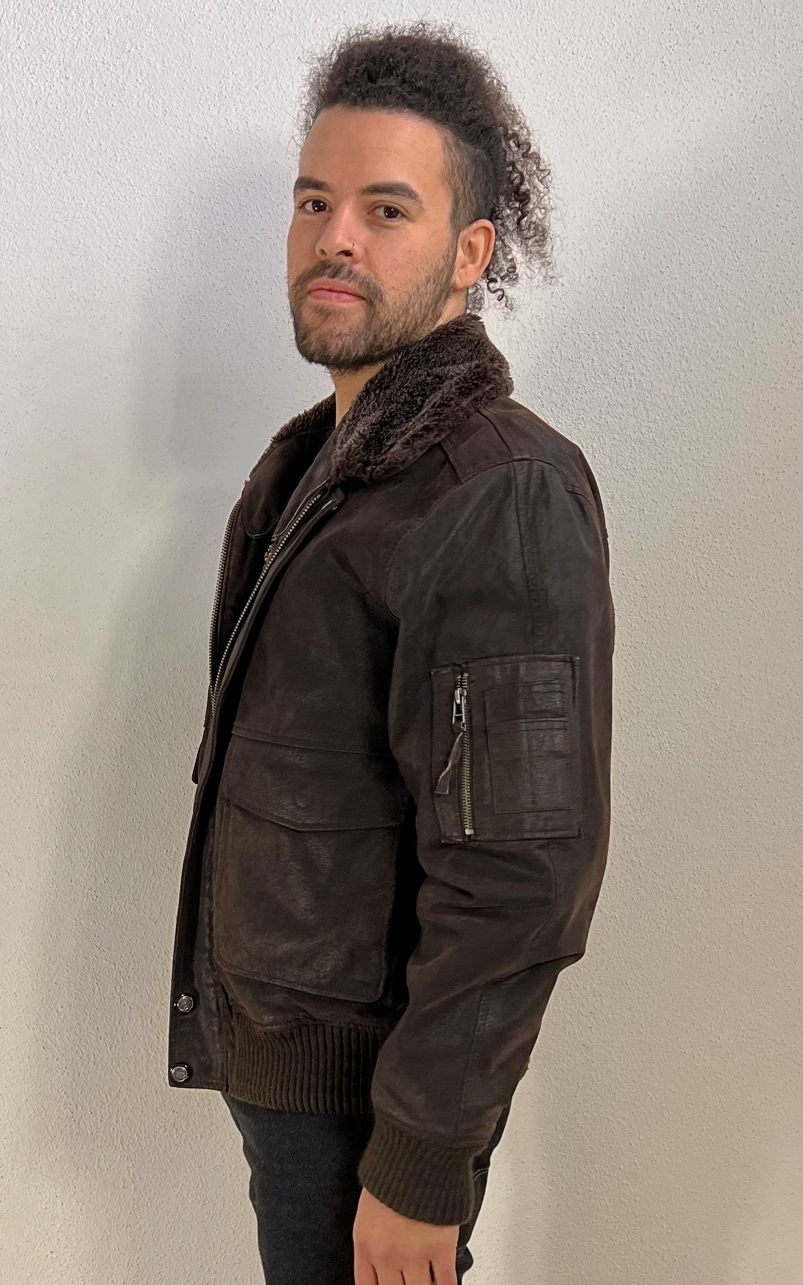 Vintage MENS Suede Flight Style Jacket