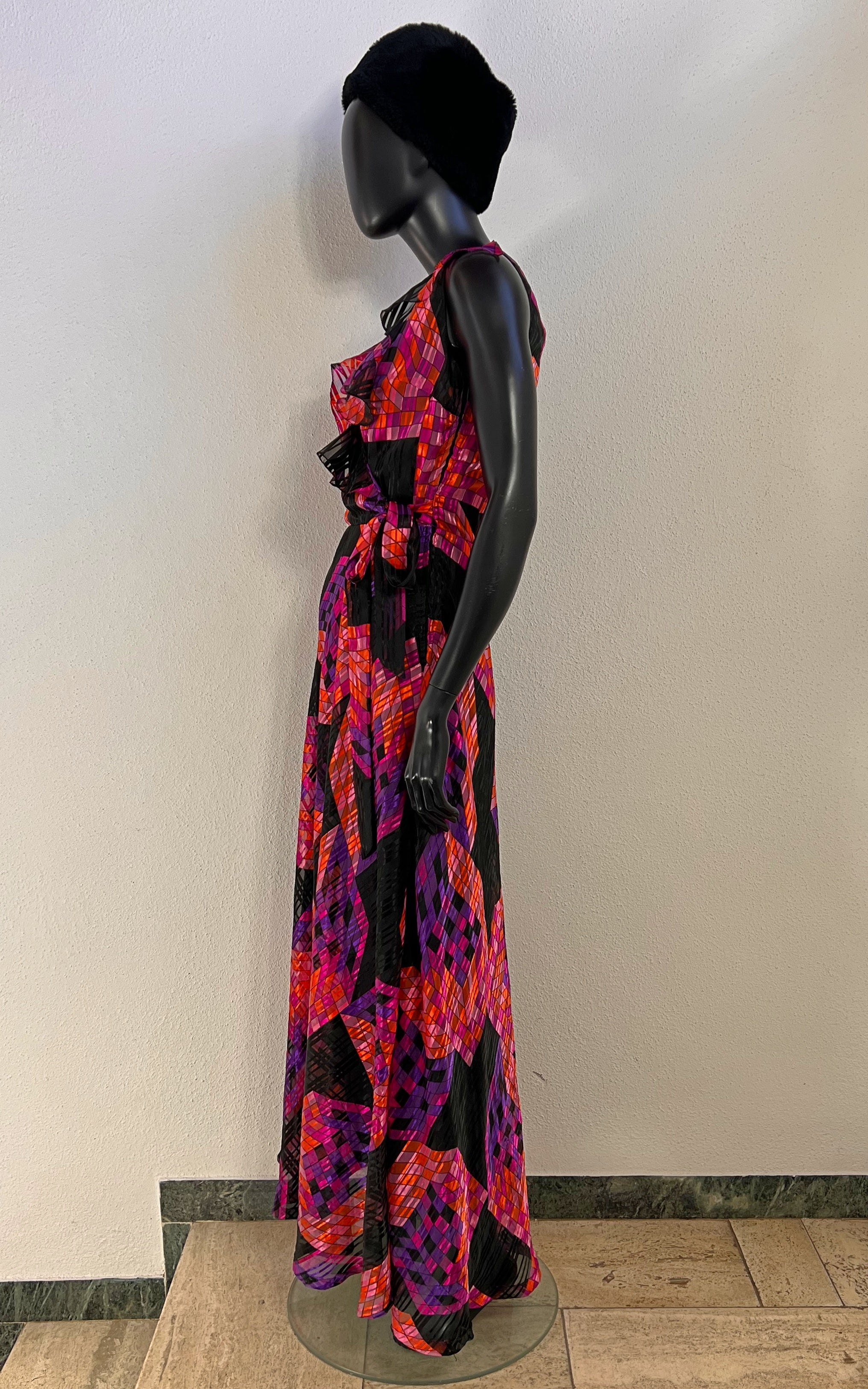 Vintage Psychedelic 70s Maxi Dress