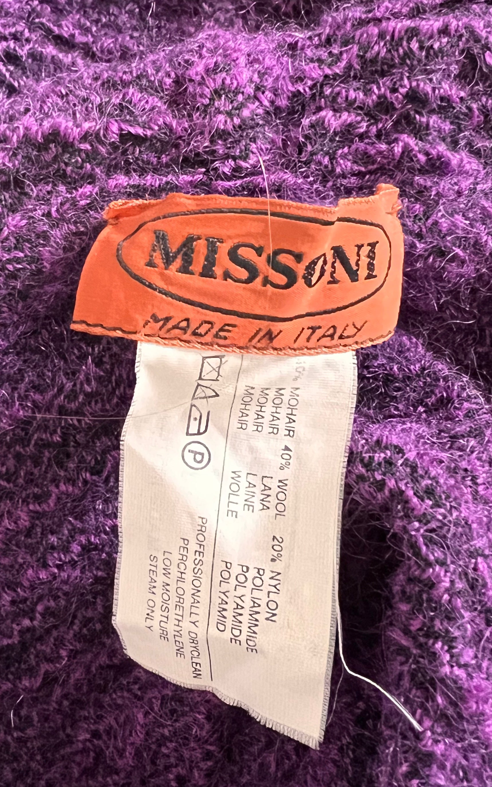 Vintage Missoni Knit Coat in Deep Plum Purple