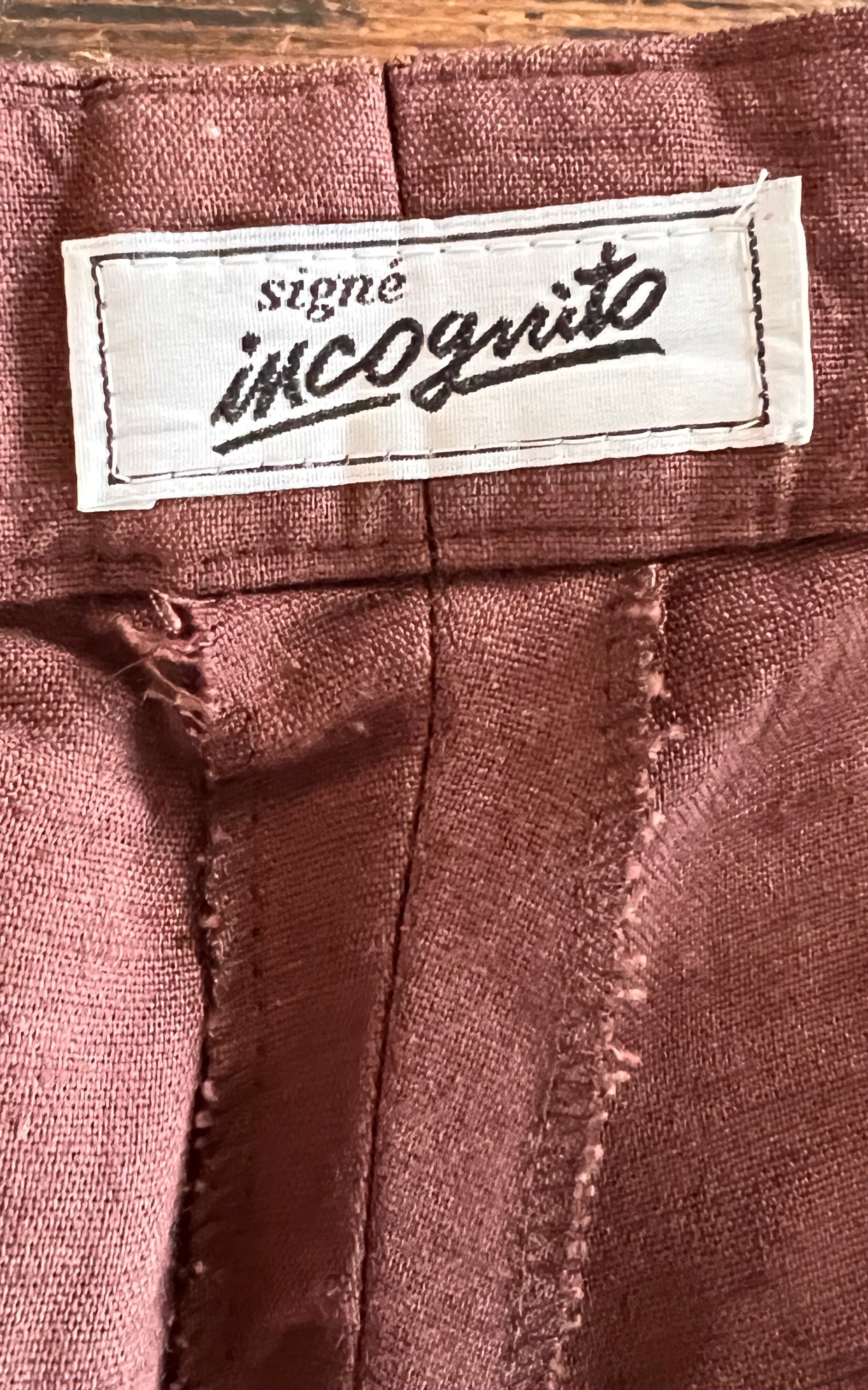 Vintage Brown Linnen Short Suit