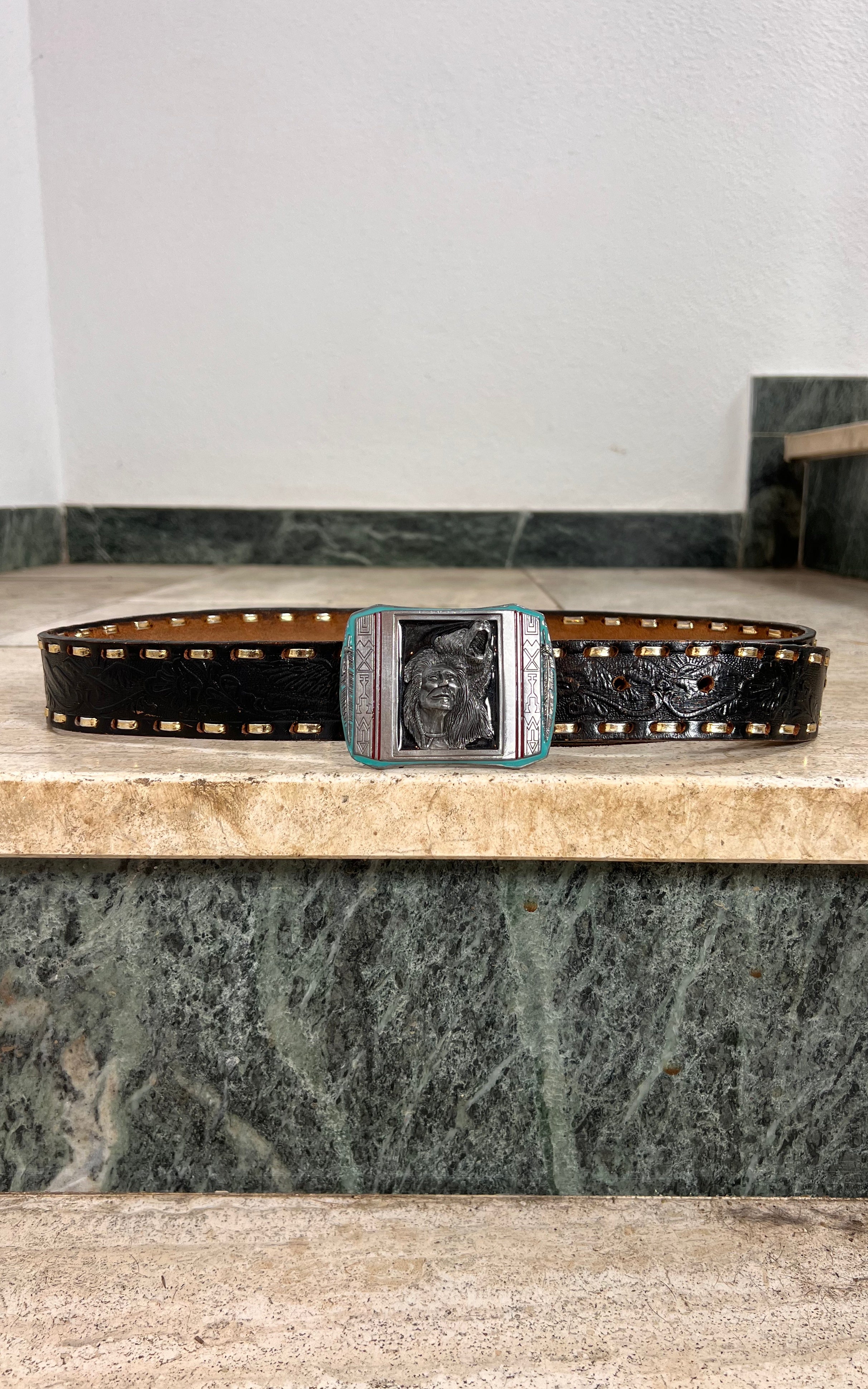 Vintage MENS ''Native American Bear ' The Guardian' by Johnny Lee Gibson Belt