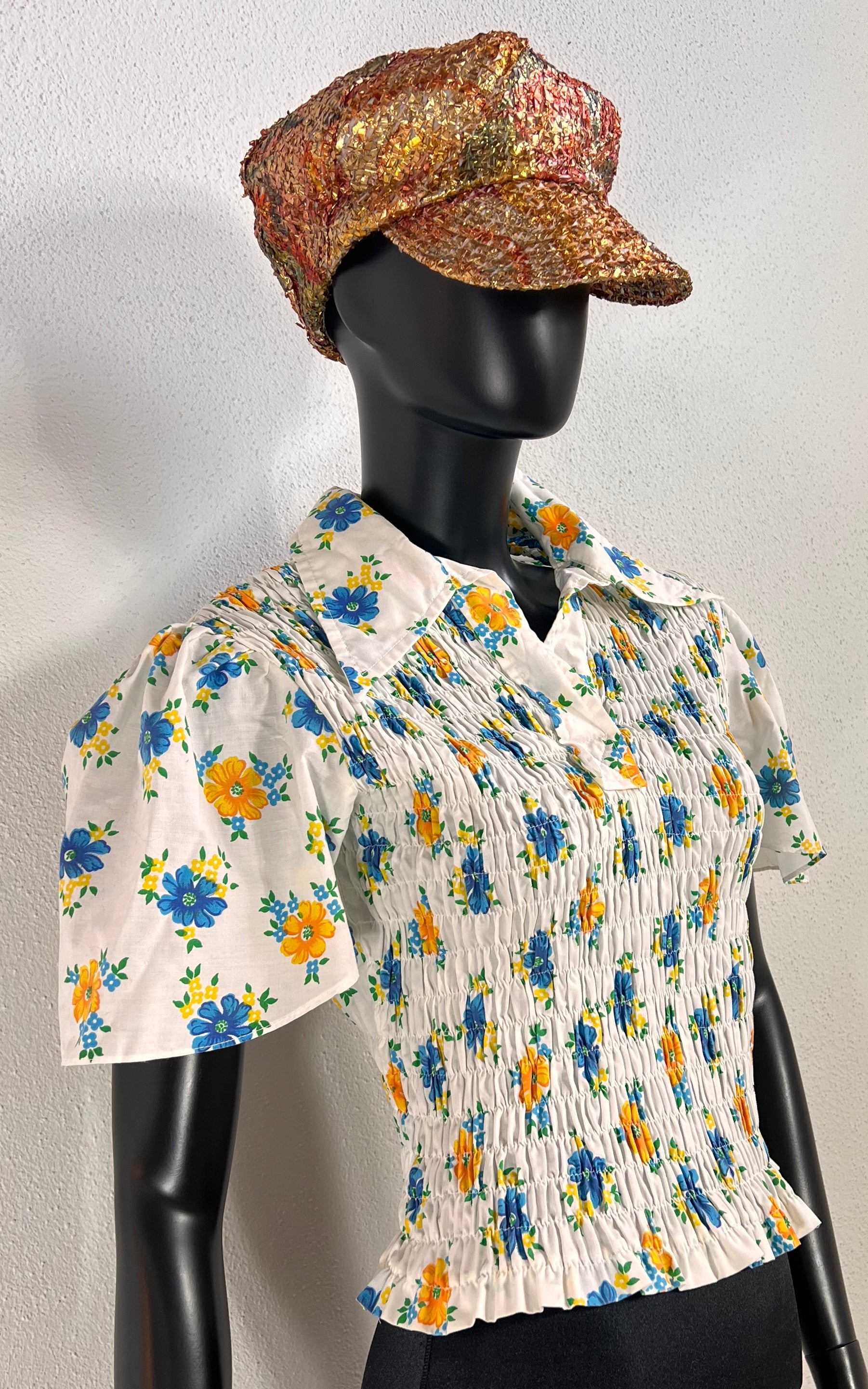 Vintage 70s Flower Smock Top
