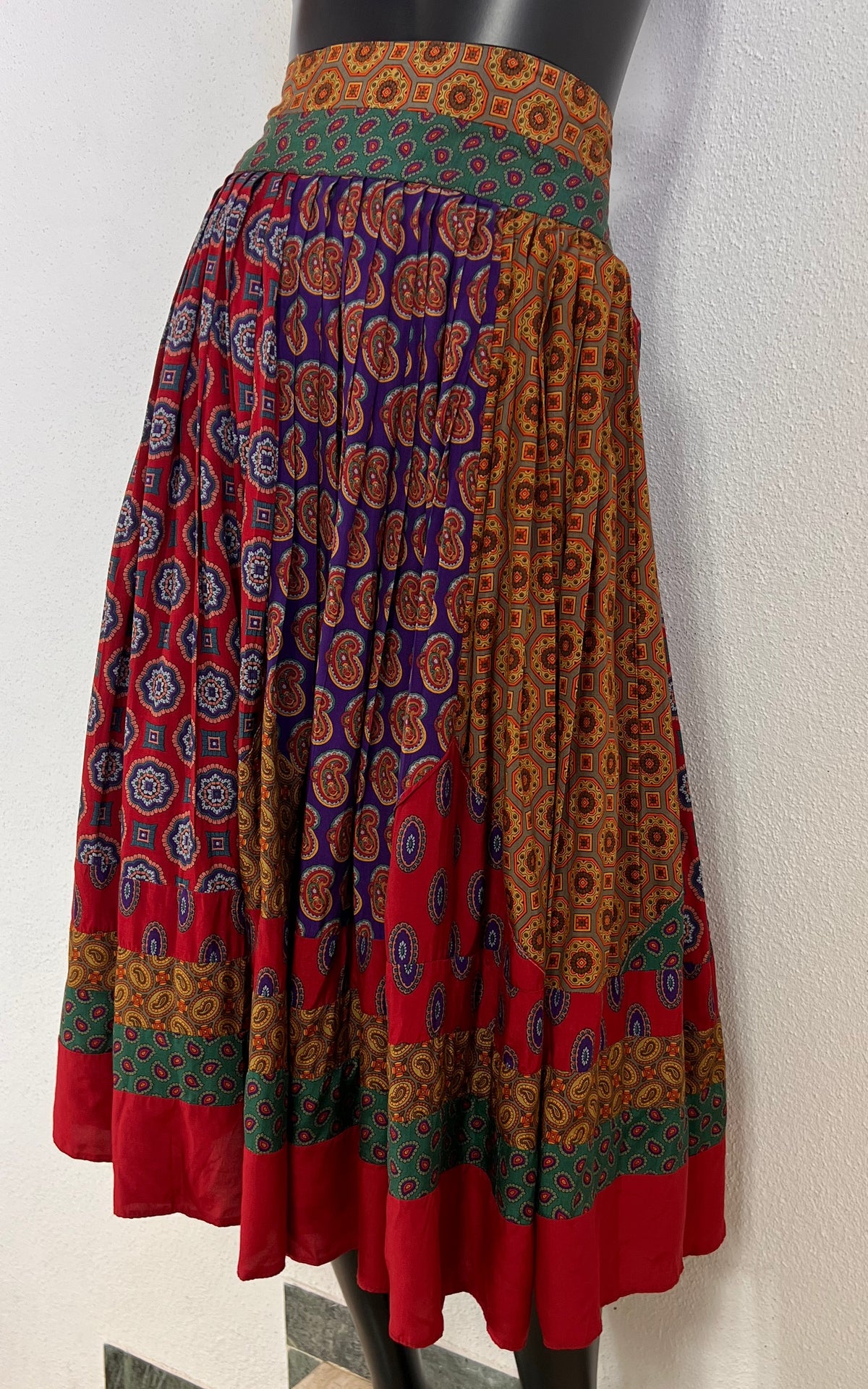 Vintage Nadir Paisley Scarf Print Viscose Skirt