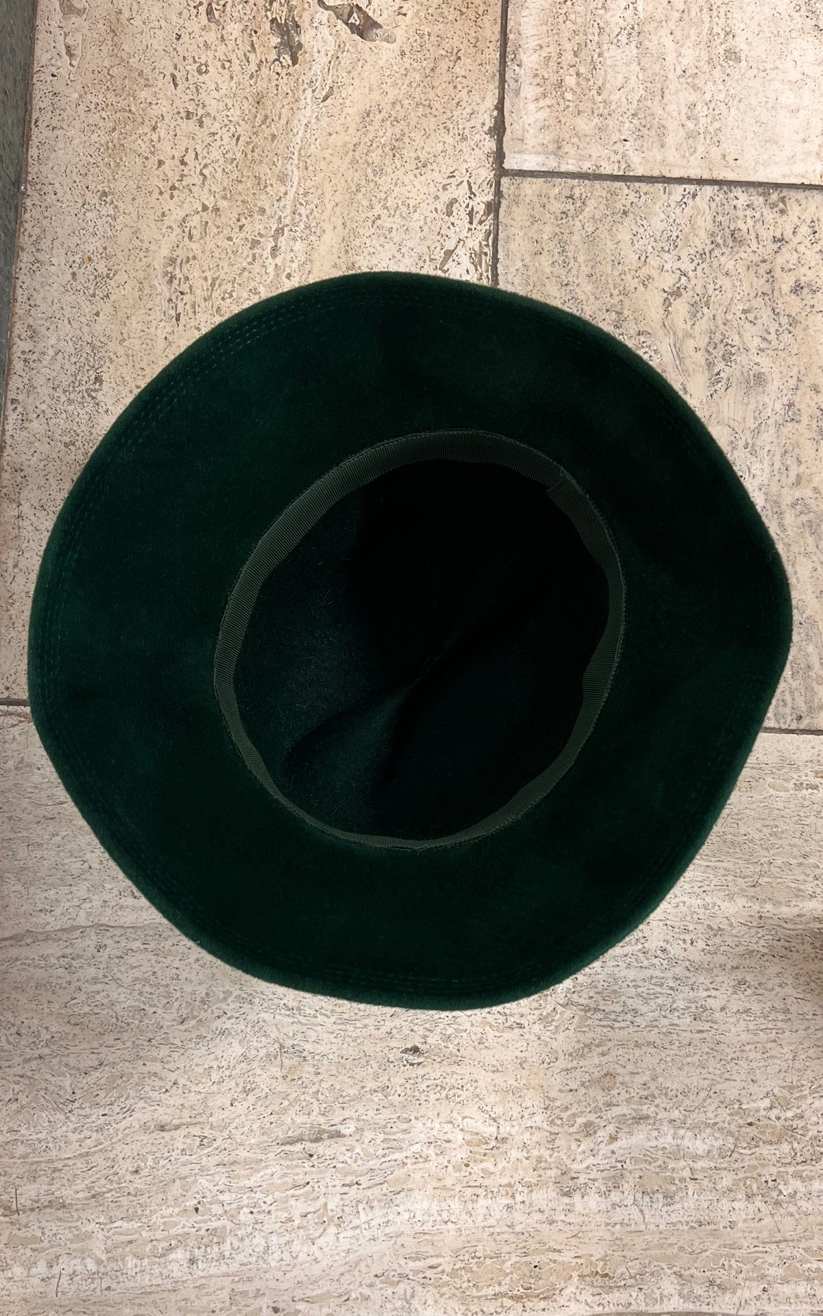 Vintage 1970s Felt Floppy Hat Emerald Green
