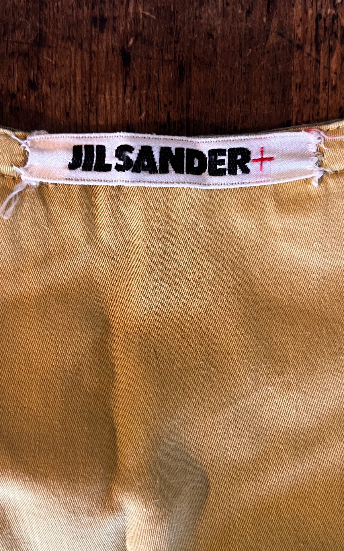 Vintage Jil Sander Olive Green Cotton Dress with Geometric Seaming