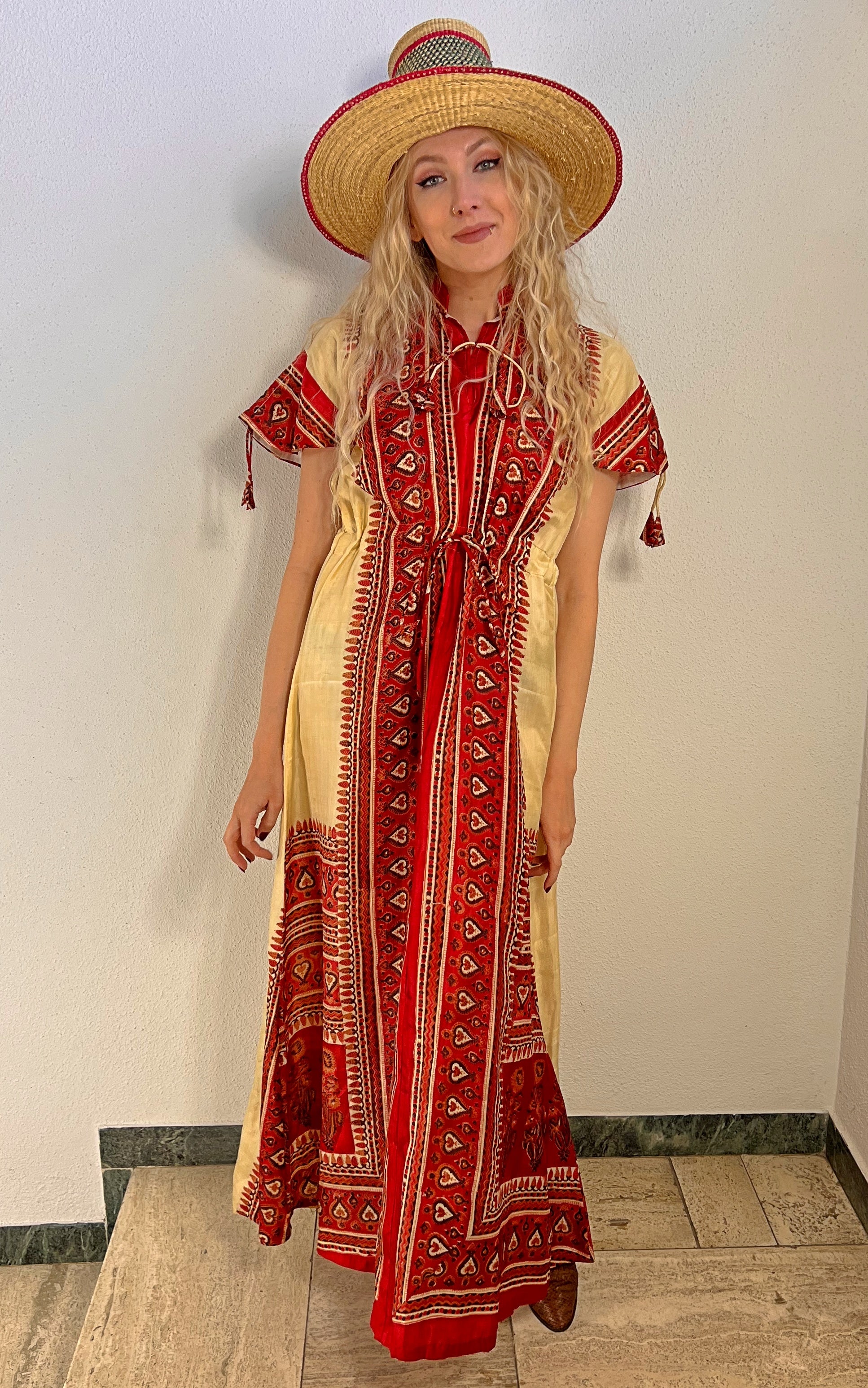 Vintage 70s Maxi Silk Dress
