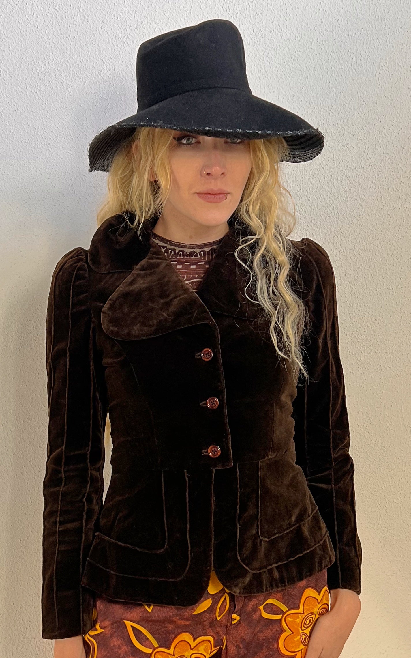 Vintage 70s Darkbrown Velvet Blazer