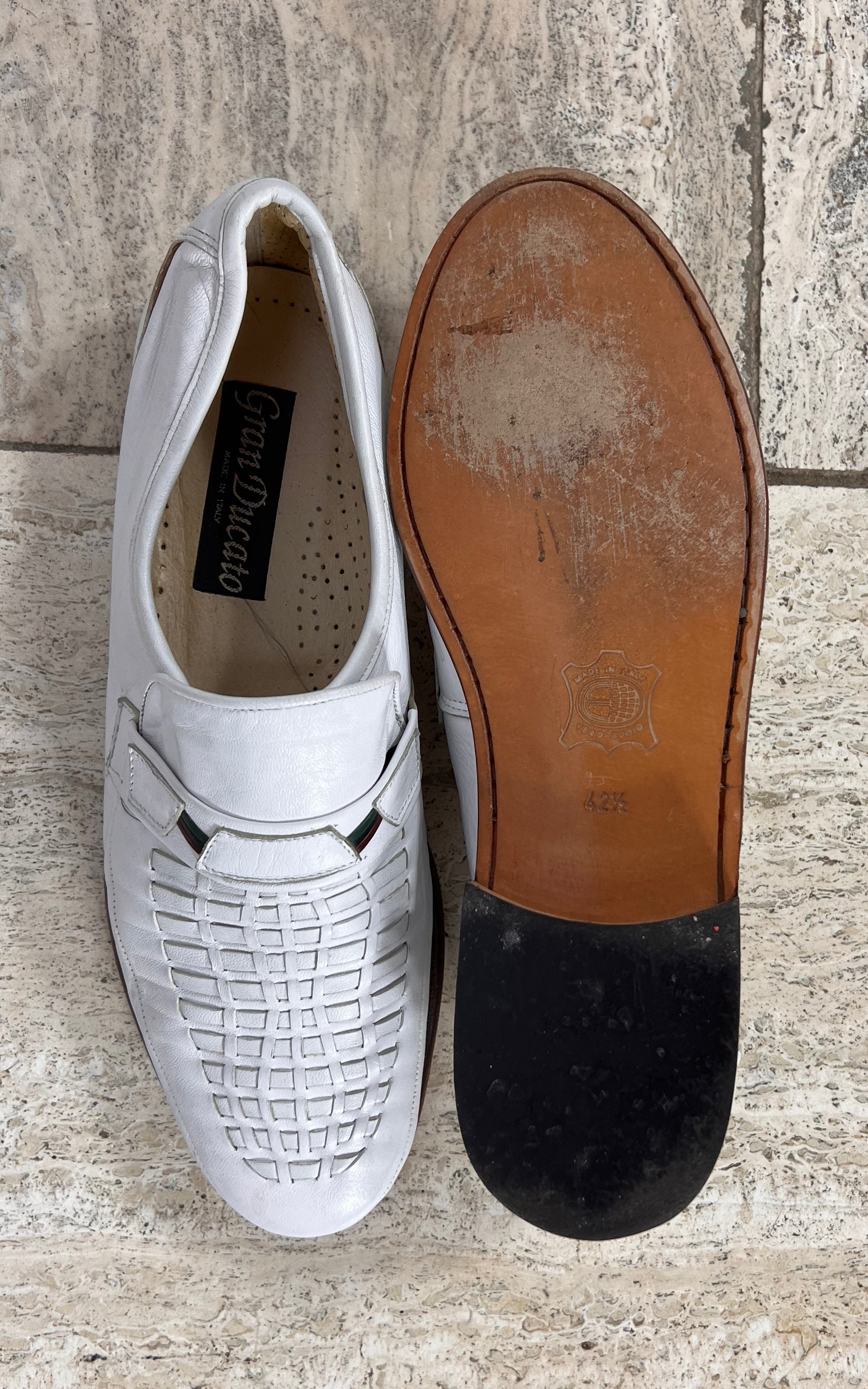 Vintage MENS White Leathers Loafer 42,5
